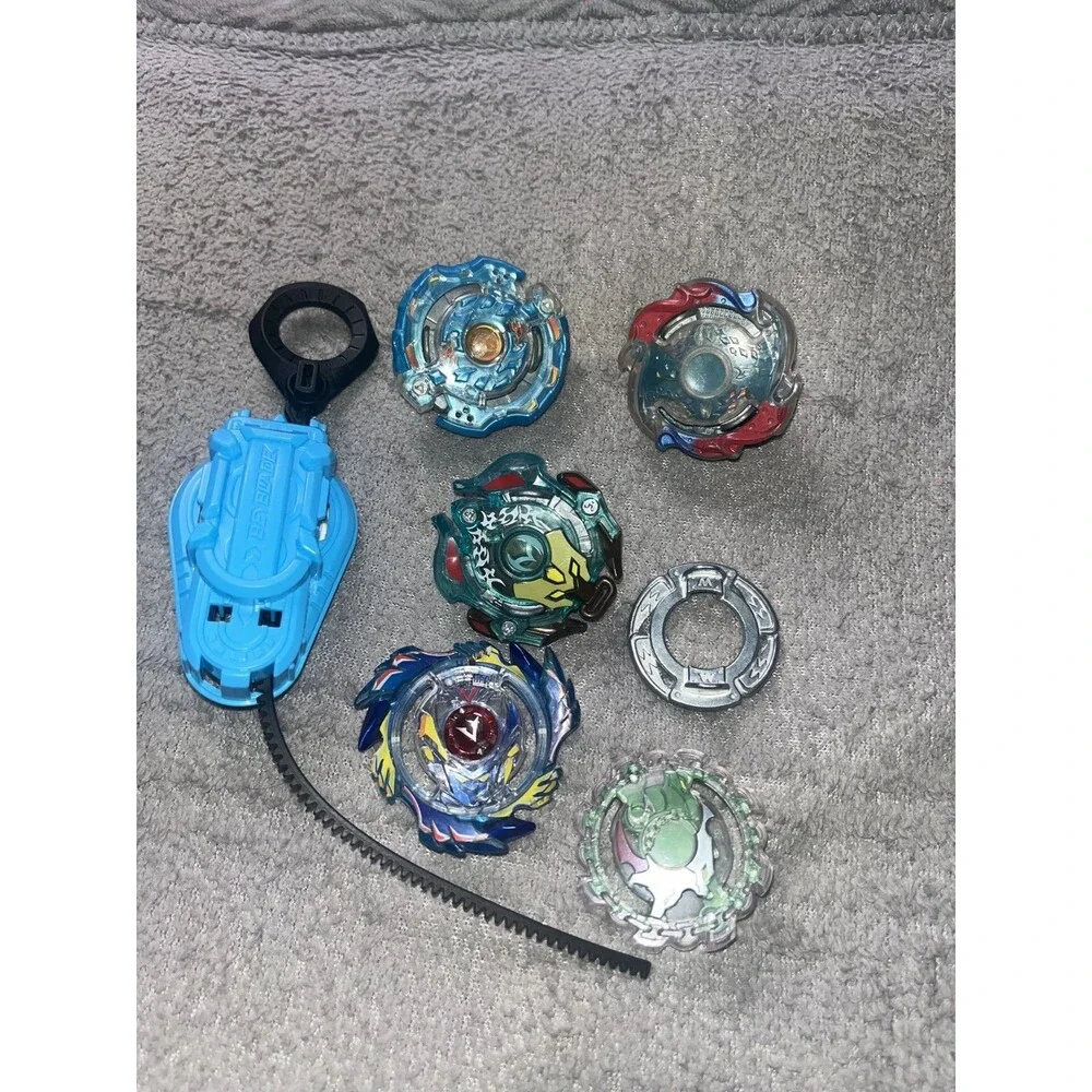 Beyblade Burst Lot Tomy Hasbro 3 Beys Nepstrius Jorgunmand Minoboros w/ Launcher